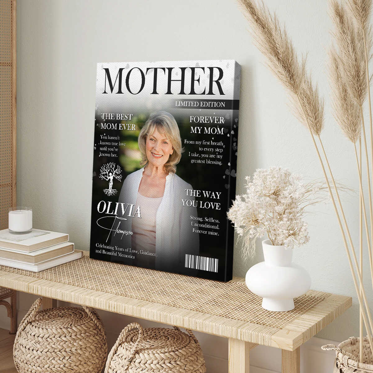 “Best Mom Ever” Personalized Magazine Canvas / Poster - Custom Photo Gift for Mother’s Day