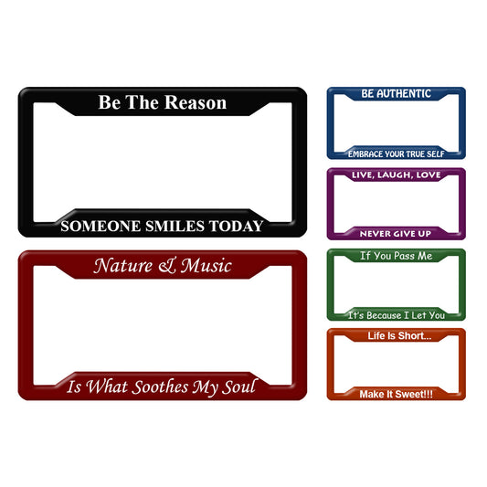 Laser Engraved No Decals Here - Personalized Custom Four-hole Aluminum License Plate Frame