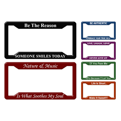 Laser Engraved No Decals Here - Personalized Custom Four-hole Aluminum License Plate Frame