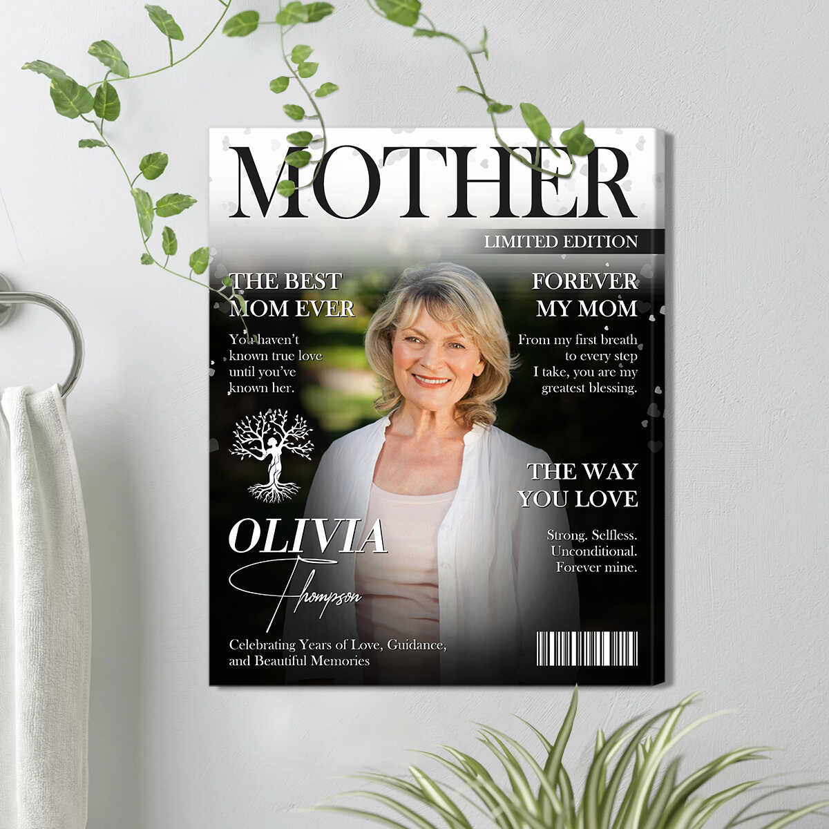 “Best Mom Ever” Personalized Magazine Canvas / Poster - Custom Photo Gift for Mother’s Day