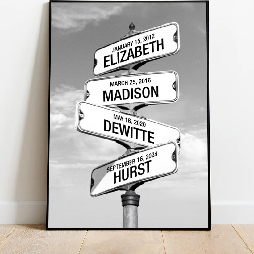 Personalized Canvas Wall Art"Date of birth of children" - Canvas / Poster for Families