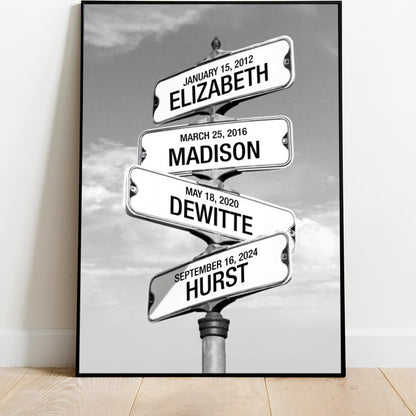 Personalized Canvas Wall Art"Date of birth of children" - Canvas / Poster for Families