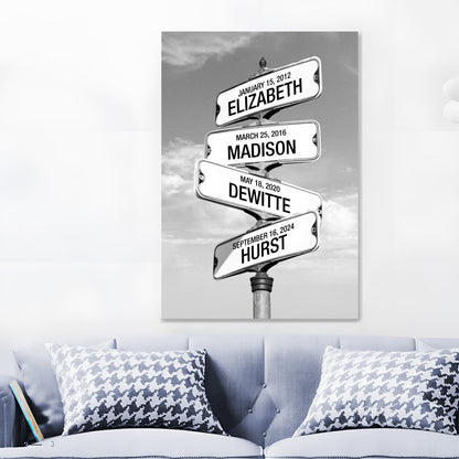 Personalized Canvas Wall Art"Date of birth of children" - Canvas / Poster for Families