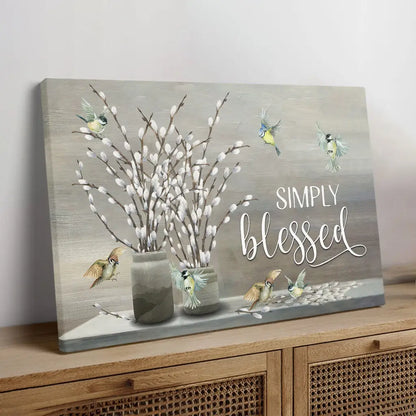 Best-selling Christian wall art canvas with Simply Blessed, an uplifting addition to any faith-based space.