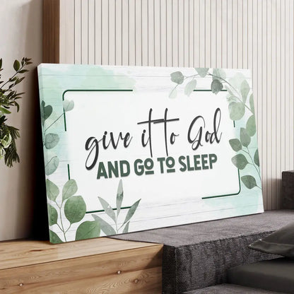 Faith-based canvas with inspirational message, Christian gift for stress relief and trust in Jesus.