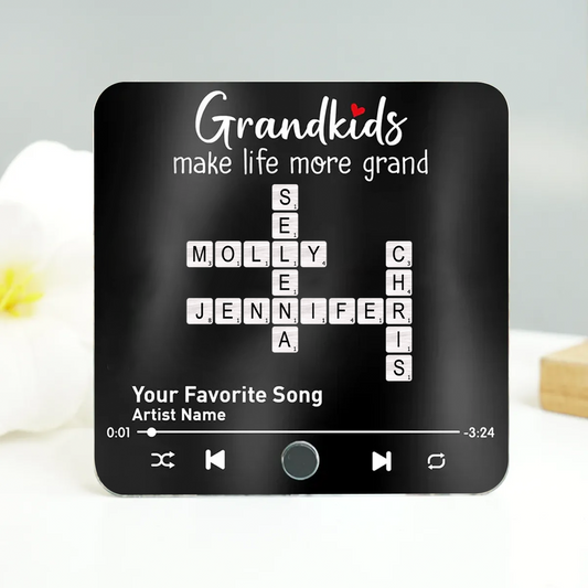 Personalized Music Fridge Magnet - Grandkids Make Life More Grand