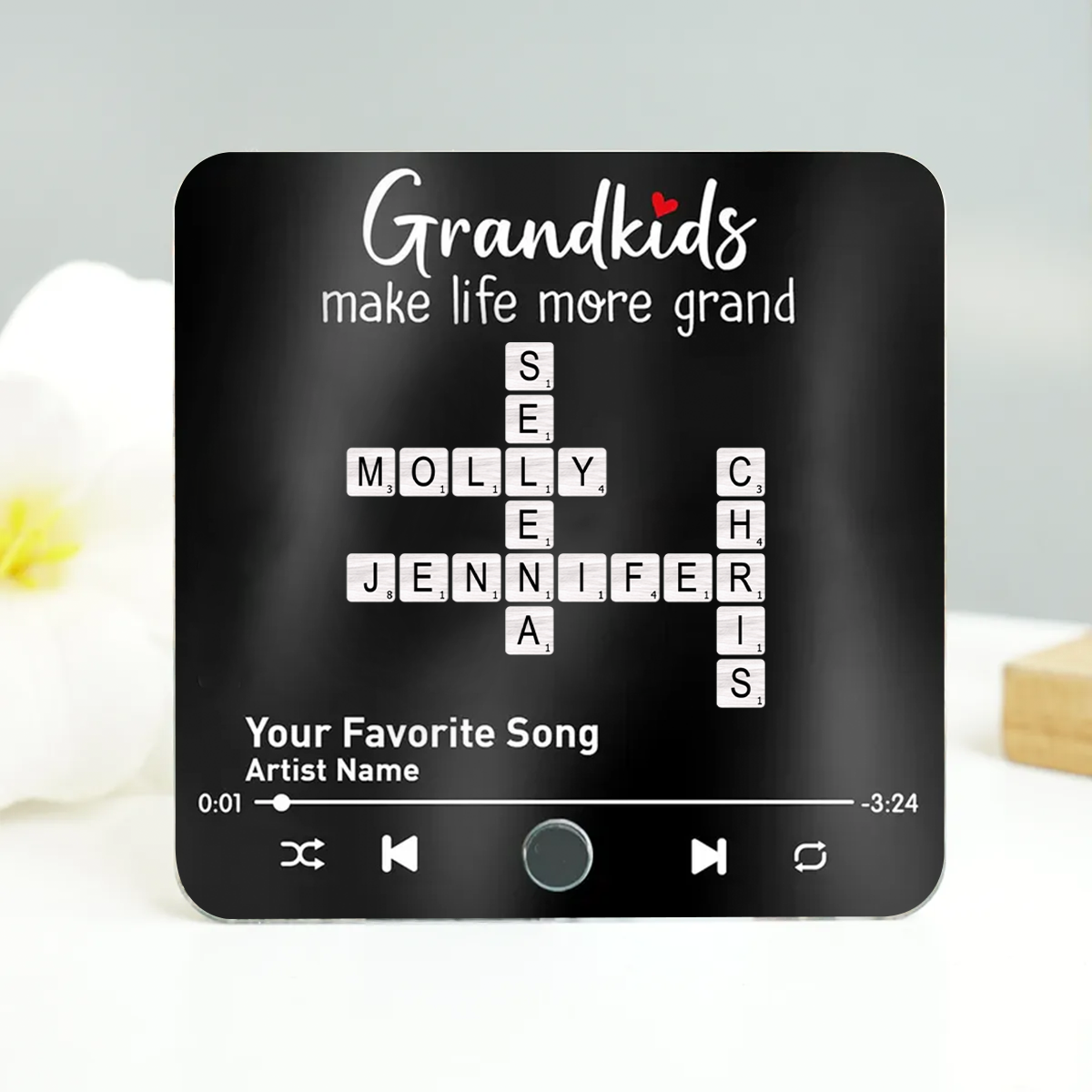 Personalized Music Fridge Magnet - Grandkids Make Life More Grand