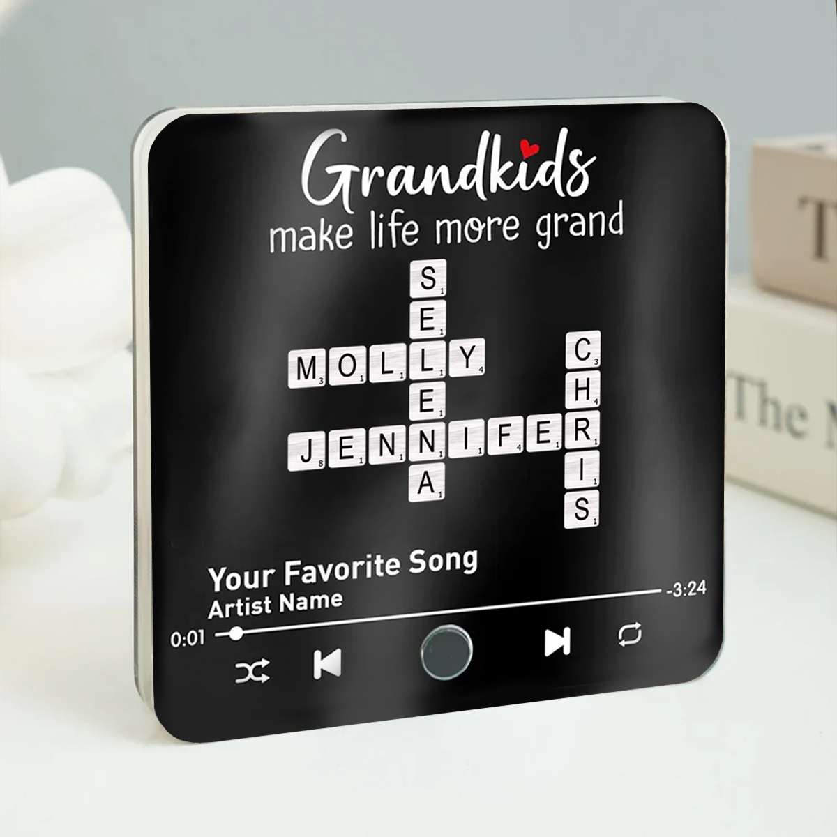 Personalized Music Fridge Magnet - Grandkids Make Life More Grand