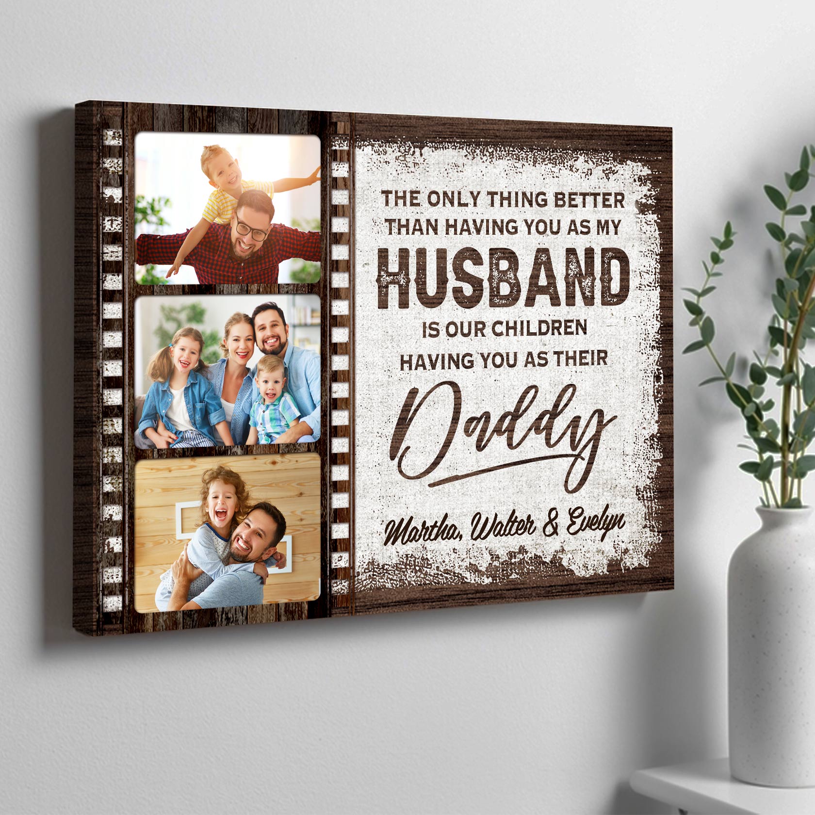 To Us You Are The World - Custom Photo & Name Canvas / Poster for Dad