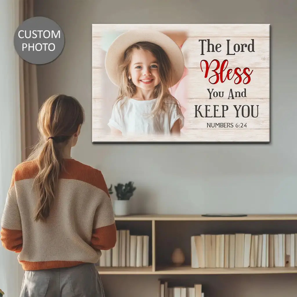 Custom Photo Christian Wall Art?¨C?The Lord Bless You & Keep You Canvas