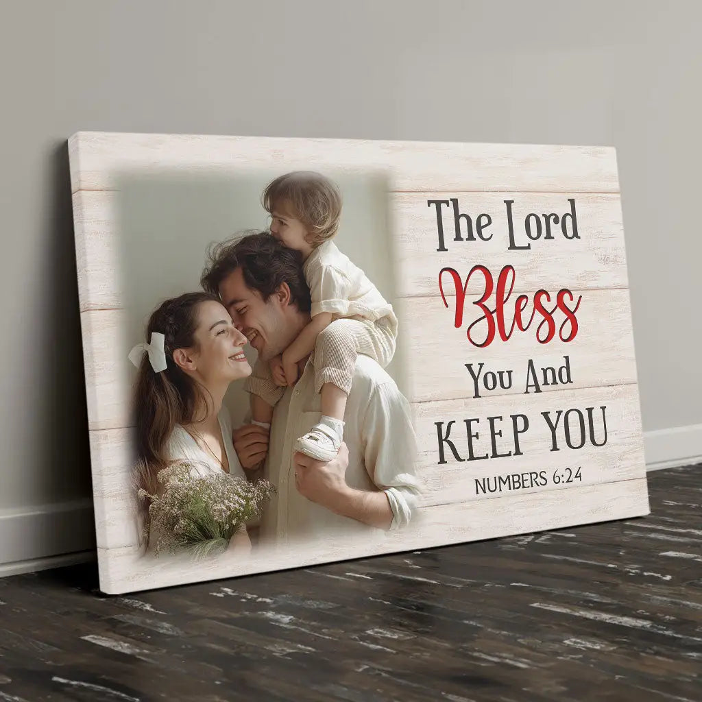 Custom Photo Christian Wall Art?¨C?The Lord Bless You & Keep You Canvas