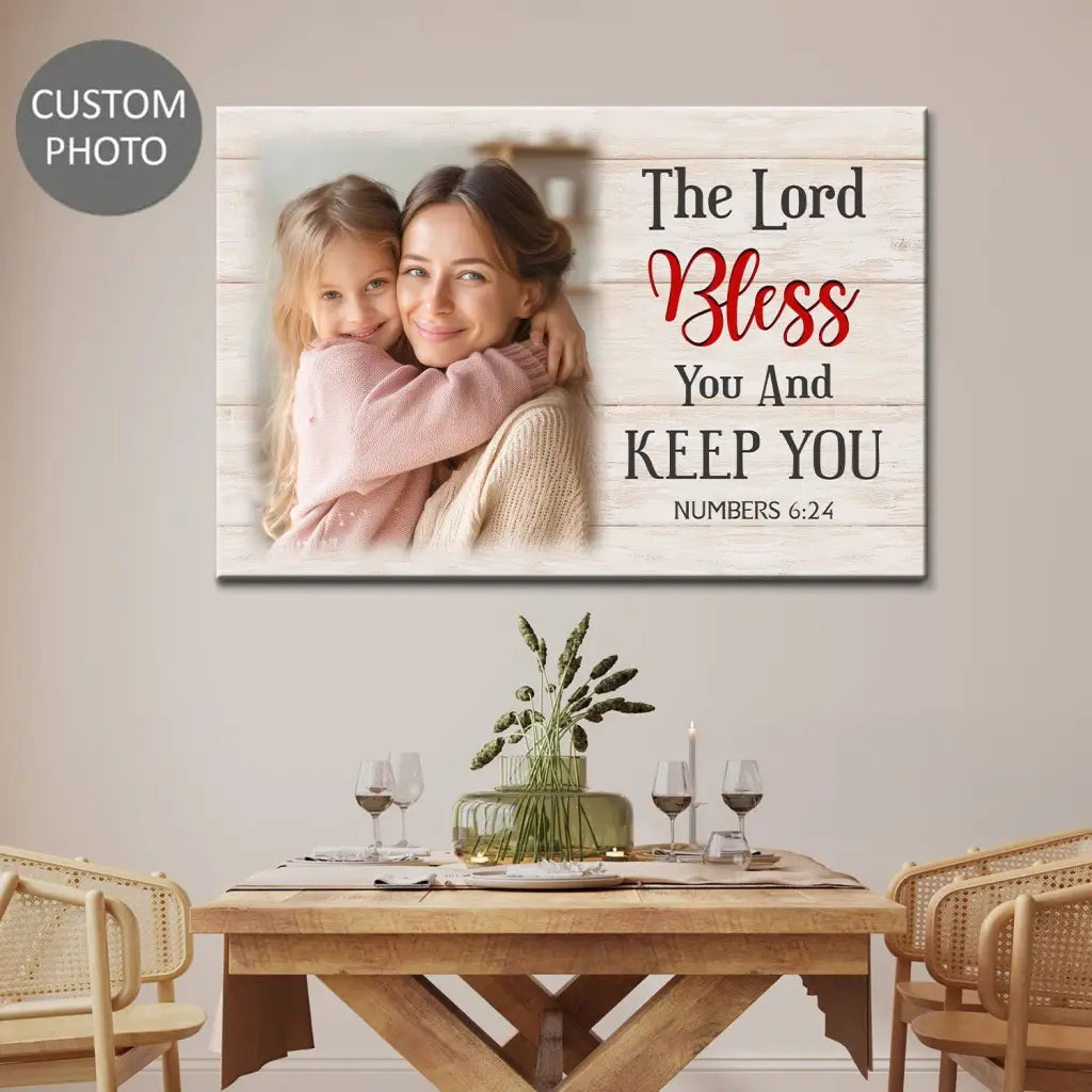 Custom Photo Christian Wall Art?¨C?The Lord Bless You & Keep You Canvas