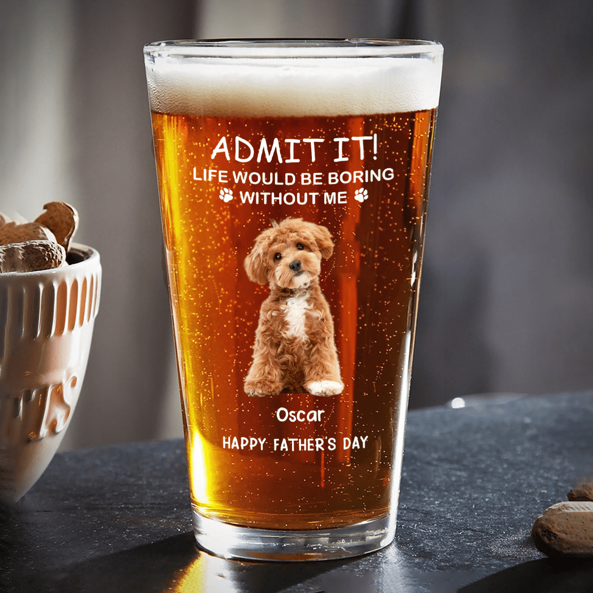 Life Would Be Boring Without Me - Personalized Custom Pet Photo Beer Glass