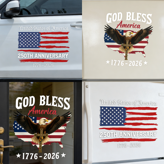 Personalized Patriotic Car Window Sticker - 250th Anniversary Gift For Families