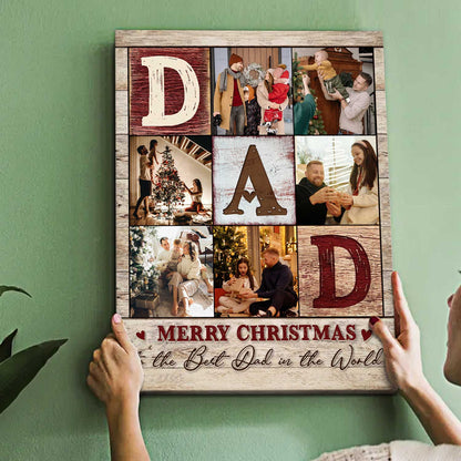 Personalized Dad Photo Collage Canvas / Poster - Custom Wall Art for Dad