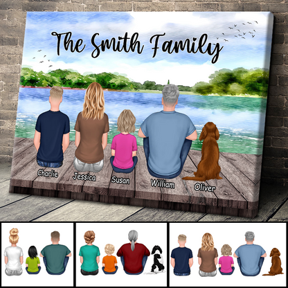 "The [Family Name] Family" Personalized Lakeside Canvas Art Gift