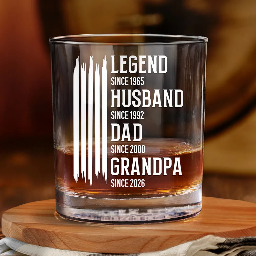 The Life Milestone - Personalized Whiskey Glass | Legend Husband Daddy Grandpa