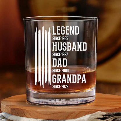 The Life Milestone - Personalized Whiskey Glass | Legend Husband Daddy Grandpa