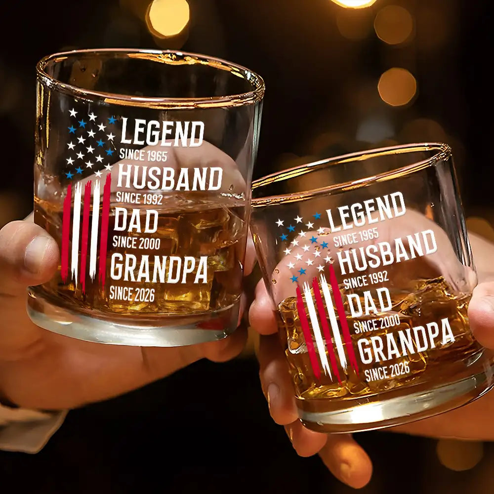 The Life Milestone - Personalized Whiskey Glass | Legend Husband Daddy Grandpa
