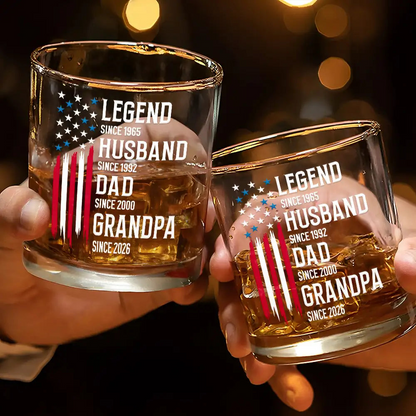 The Life Milestone - Personalized Whiskey Glass | Legend Husband Daddy Grandpa