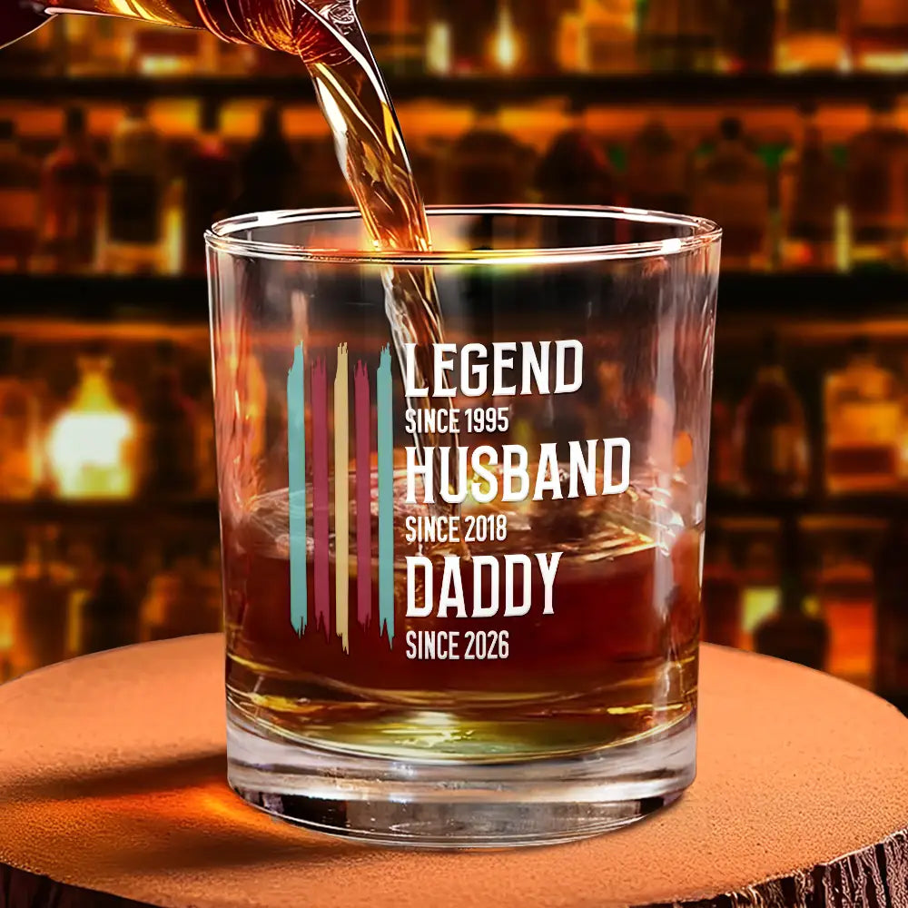 The Life Milestone - Personalized Whiskey Glass | Legend Husband Daddy Grandpa