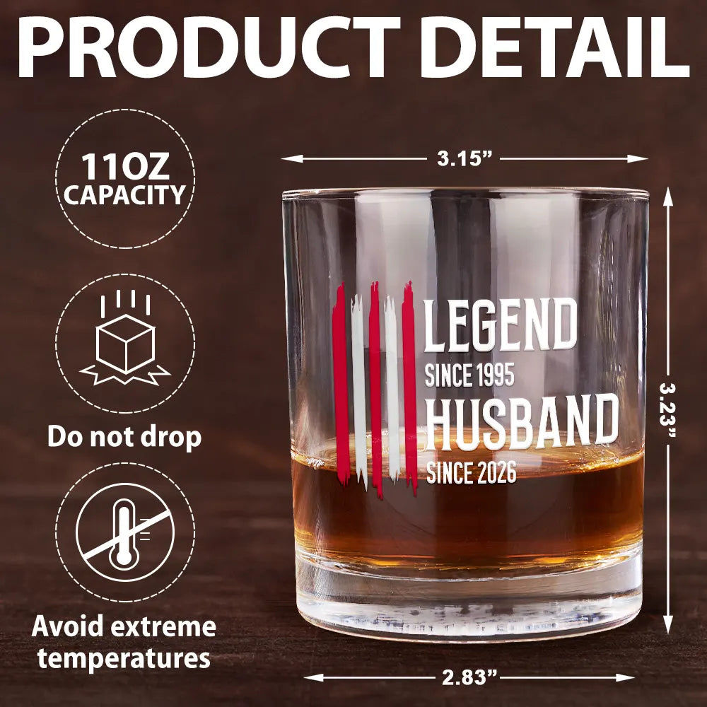 The Life Milestone - Personalized Whiskey Glass | Legend Husband Daddy Grandpa