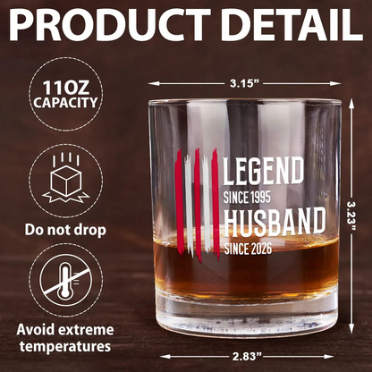 The Life Milestone - Personalized Whiskey Glass | Legend Husband Daddy Grandpa
