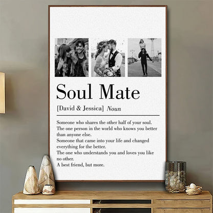 Personalized 'Soul Mate' Canvas: Definition Art for Couples & Anniversaries