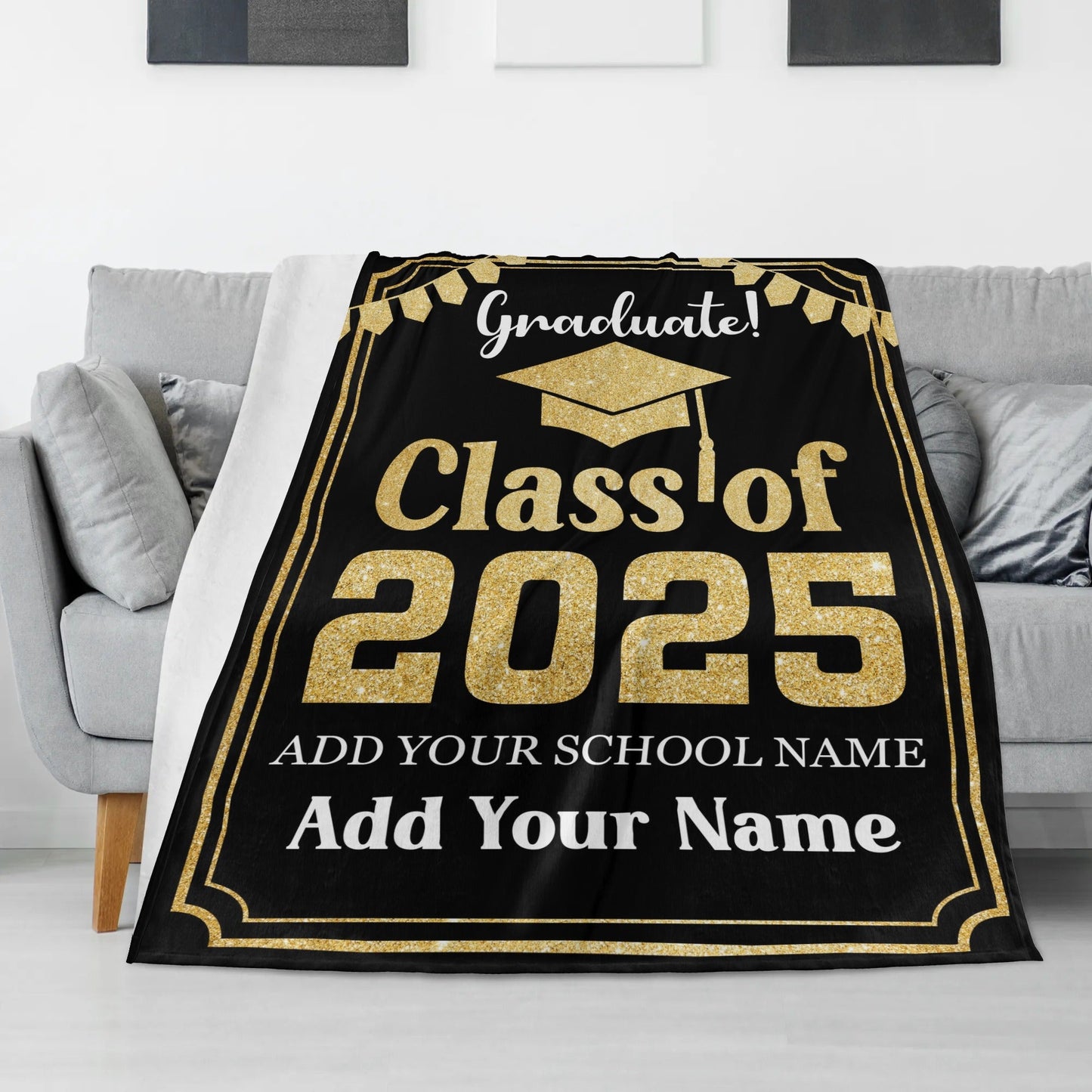 Class of 2025 Personalized Graduation Name Blanket - Memorable Gift