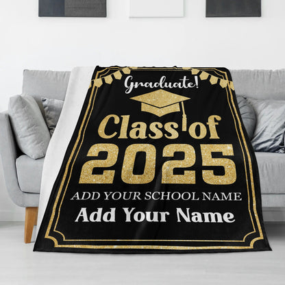 Class of 2025 Personalized Graduation Name Blanket - Memorable Gift