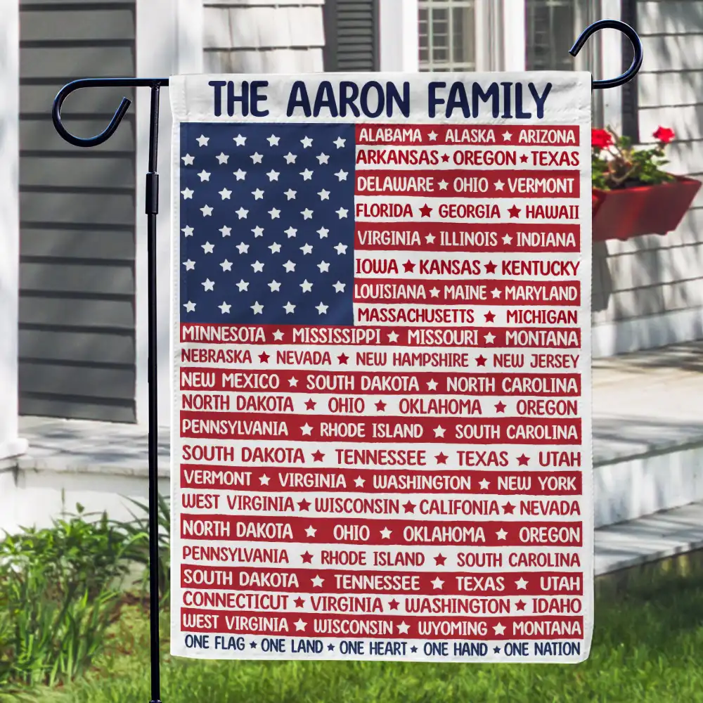 One Land One Heart One Hand One Nation - Personalized Garden Flag