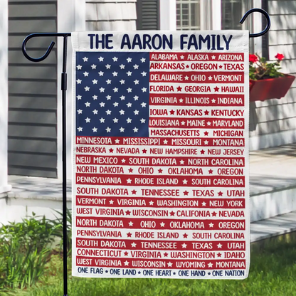 One Land One Heart One Hand One Nation - Personalized Garden Flag