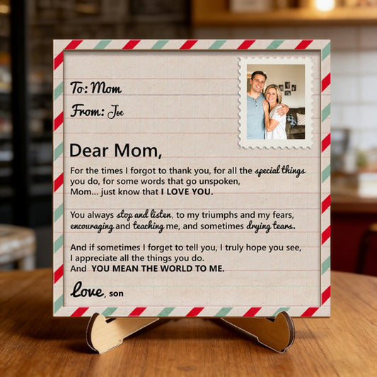 Personalized "Unspoken Words"  2-Layered Wooden Plaque - Custom Mother’s Day Gift For Mom