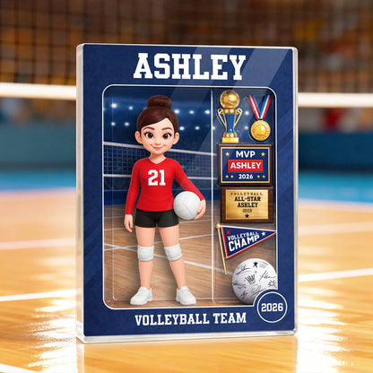 Custom Volleyball Girl Acrylic Plaque for Daughter/Granddaughter