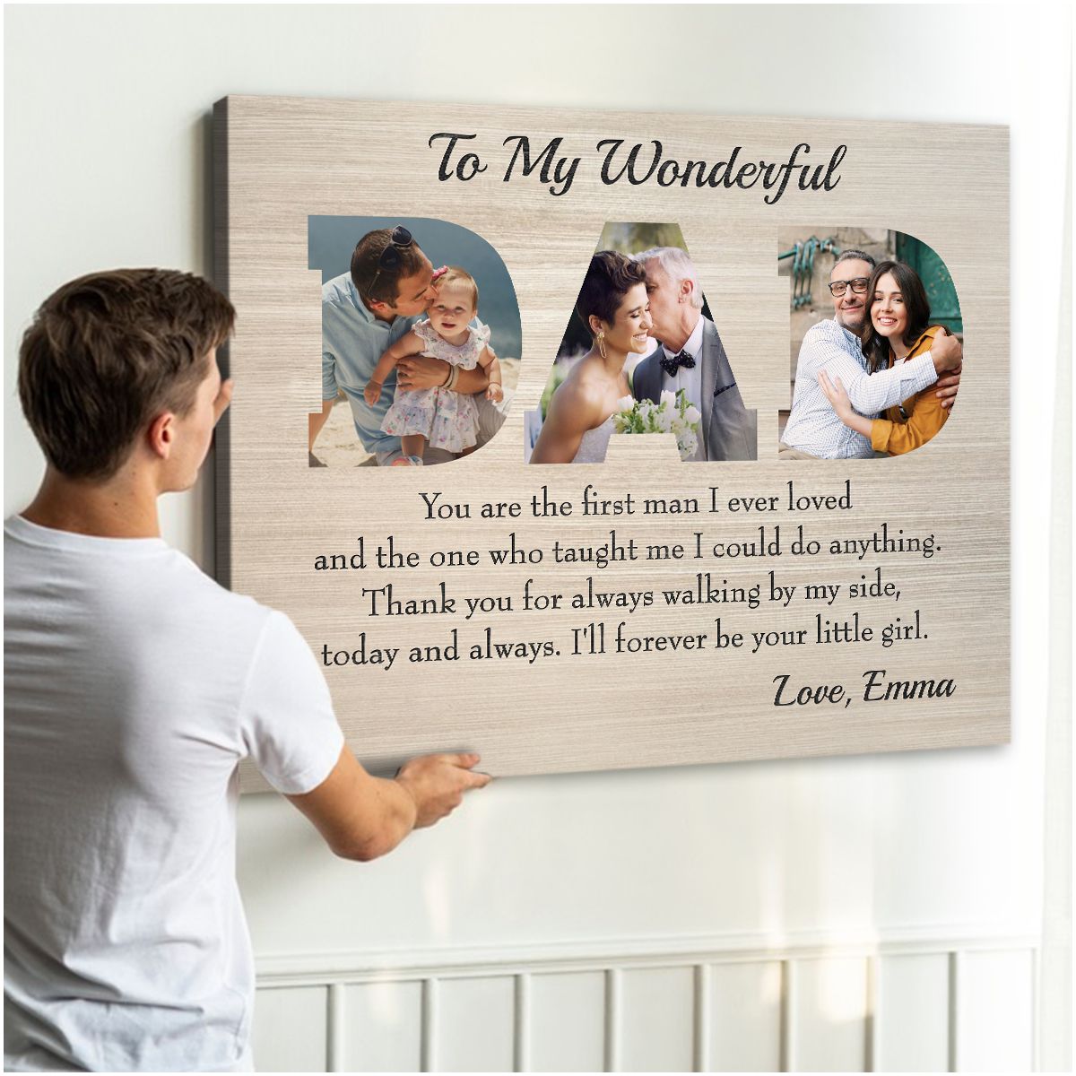 Personalized Dad Photo Canvas for Dad with personalized design details for meaningful gifting image 8