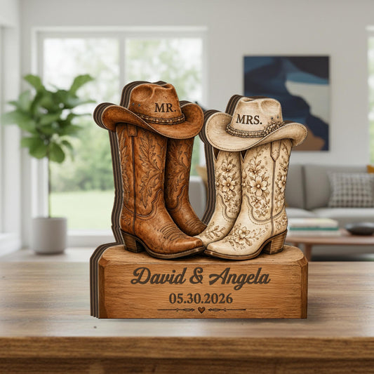 Custom Western Wedding Plaque for Couples with personalized design details for meaningful gifting