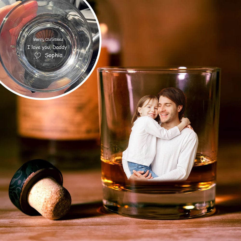 Personalized Photo Rock Glass personalization view for Dad