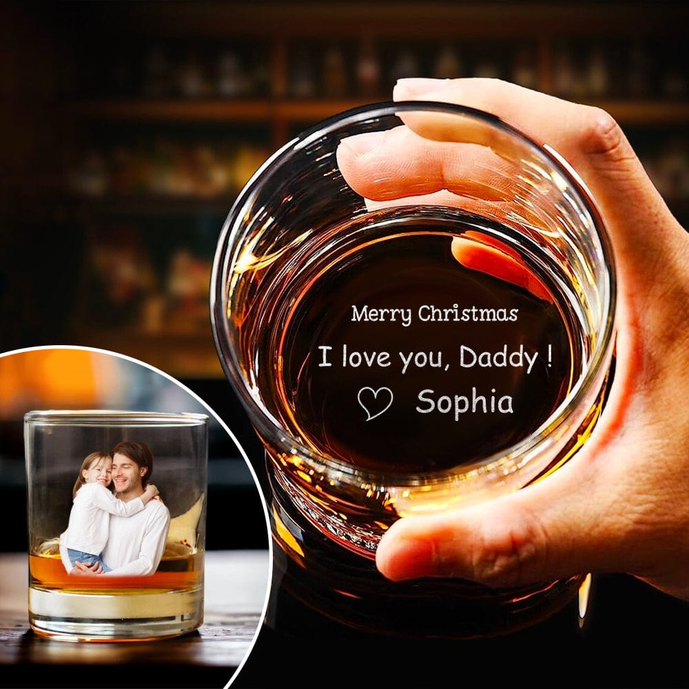 Tumbler material and size view - Personalized Photo Rock Glass