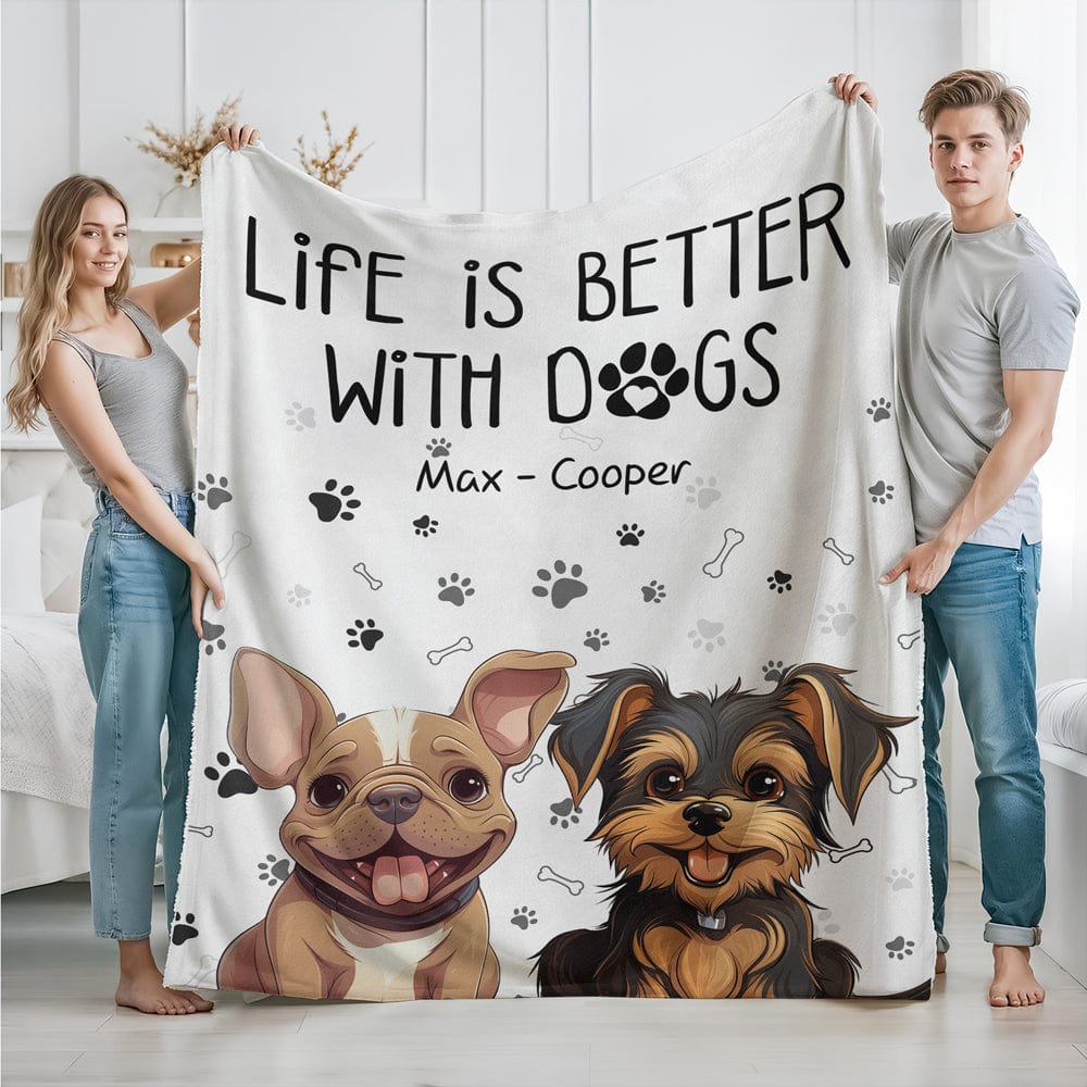 GeckoCustom Life Is Better With Dog Blanket For Dog Lover TH10 892435