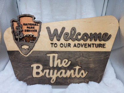 Personalized National Park Welcome Sign personalization view for Dad