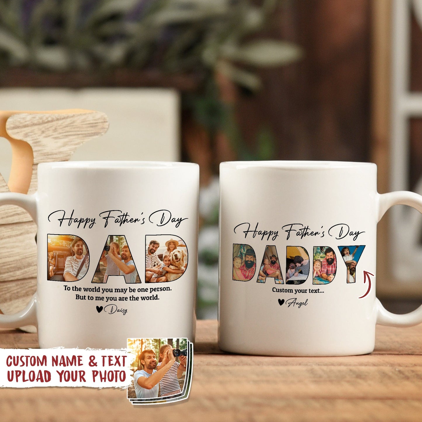 Personalized Dad Photo Mug for Dad with personalized design details for meaningful gifting