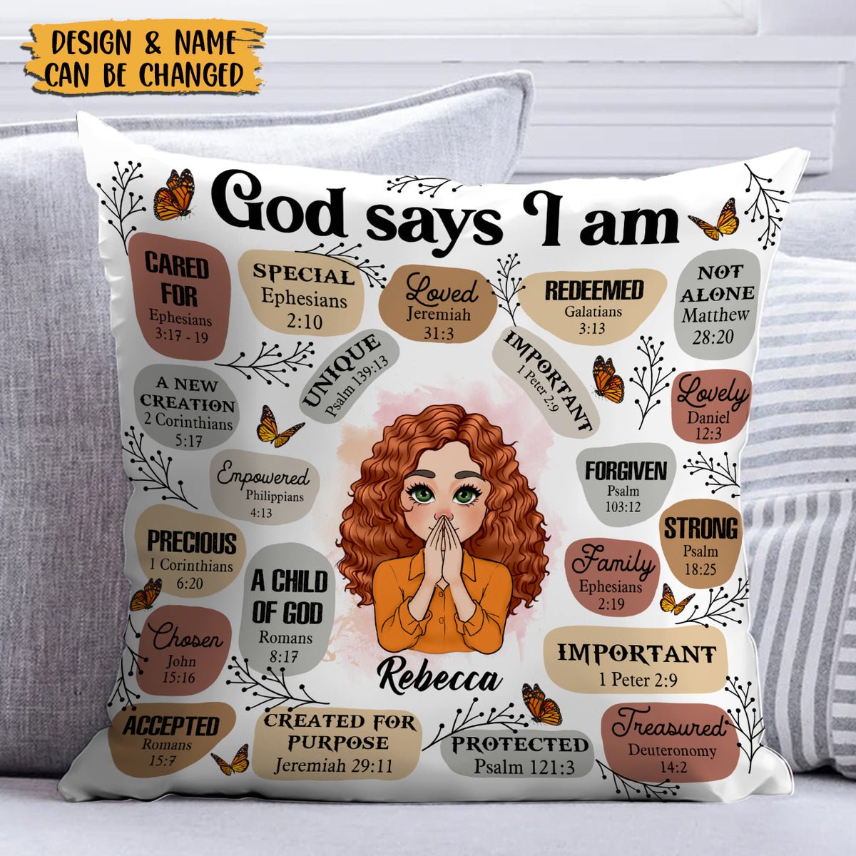 God Says I Am - Personalized Pillow - Best Gift For Mom, Daughter, Sister, Friend, Wife - Giftago