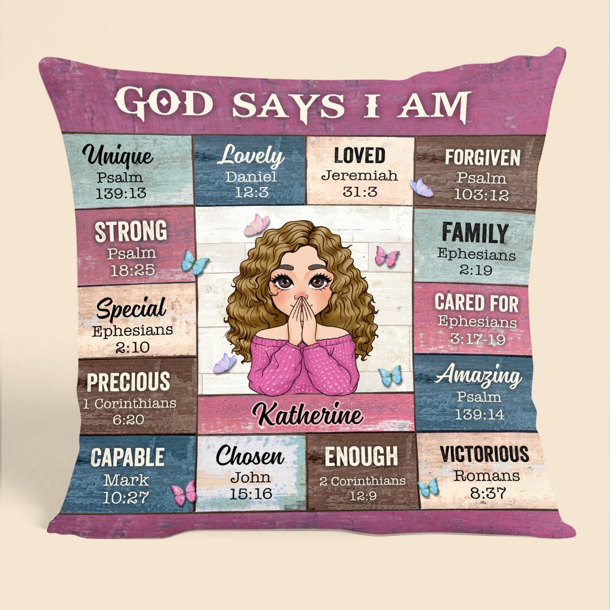 God Says I Am - Personalized Pillow - Meaningful Gift For Birthday - Giftago