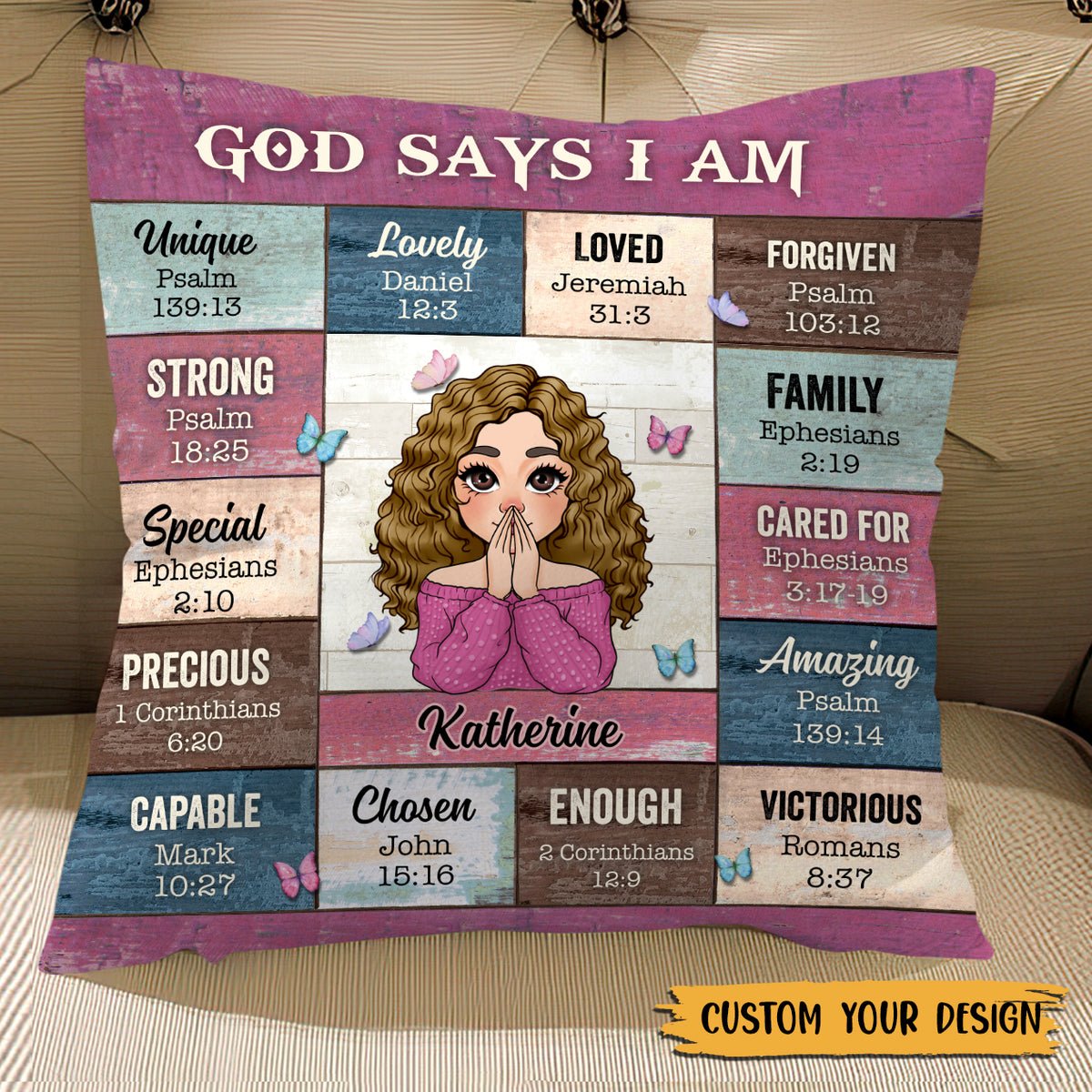 God Says I Am - Personalized Pillow - Meaningful Gift For Birthday - Giftago