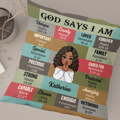 God Says I Am Pillow - Personalized Pillow - Giftago
