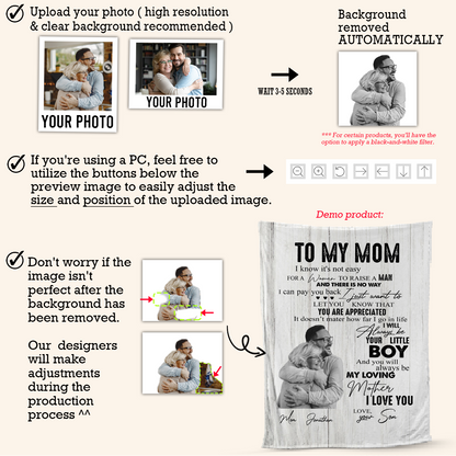 Personalized Photo Blanket for Husband: Our Love Story 'I Married You' Gift