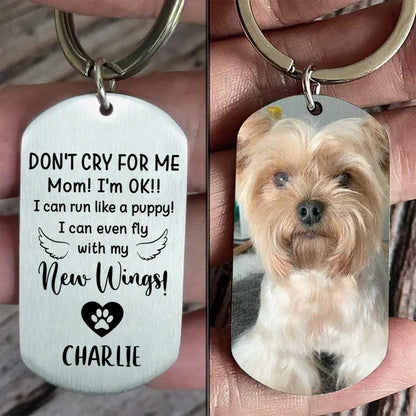 Keychain material and size view - Custom Pet Memorial Keychain