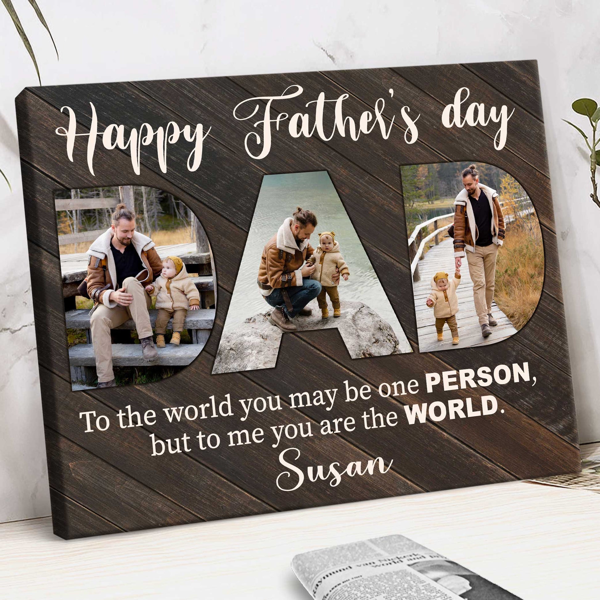 Canvas / Poster material and size view - Personalized Father's Day Canvas