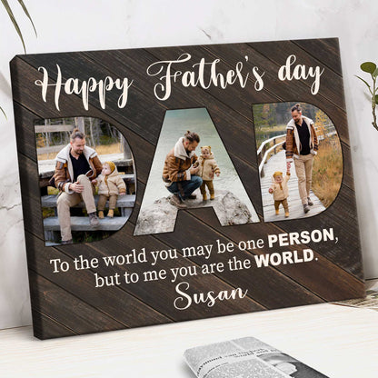 Canvas / Poster material and size view - Personalized Father's Day Canvas