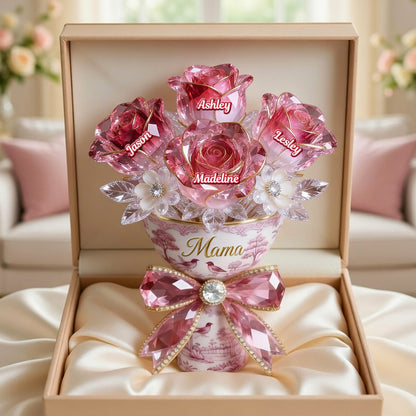 Personalized Flower Bouquet Acrylic Plaque - Custom Gift For Mom